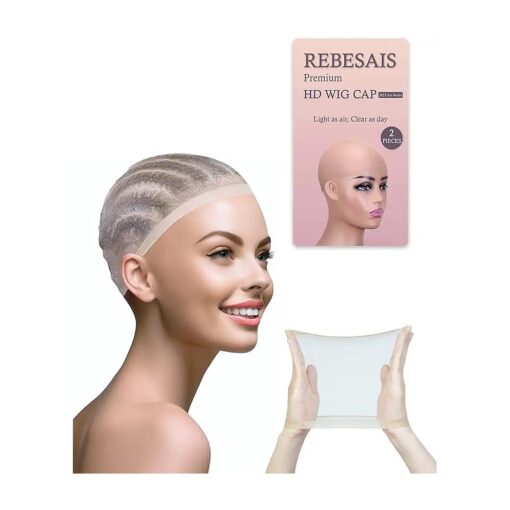 4 Pieces HD Wig Cap for Lace Front Wigs, Wig Caps for Women - Sheer, and Thin Bald Cap for Wigs Stocking Cap for Women 's Invisible Hairline, Premium Quality Wig Accessories ( 2 Pack 4 PCS )