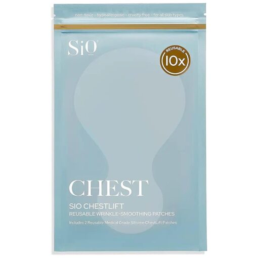 SiO Beauty ChestLift - Chest Anti-Wrinkle Pad 4 Weeks Supply - Overnight Smoothing Silicone Pad For Cleavage & Decollete Skin