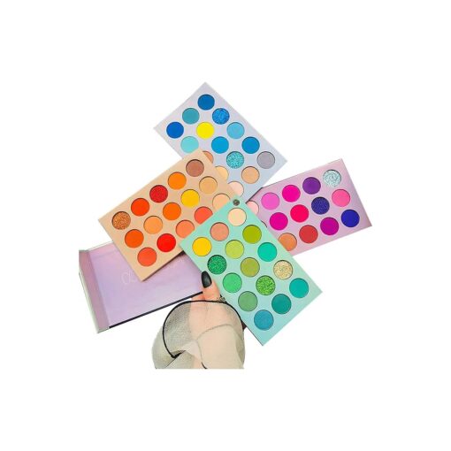 60 Colors Eyeshadow Palette, 4 in1 Color Board Makeup Palette Set Highly Pigmented Glitter Metallic Matte Shimmer Natural Ultra Eye Shadow Powder Easy to Blend