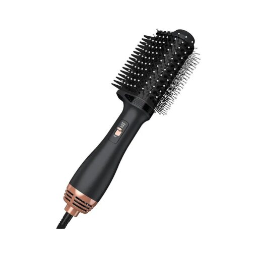 Dryer Brush,4 in 1 Hot Air Brush, Hair Blow Dryer and Styler Volumizer with Negative Ion Anti-frizz Ceramic Titanium Barrel Hot Air Brush Hair Straightener Brush, Dryer Brush for All Hair Type ( Black )