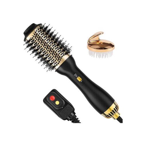 Hair Dryer Brush Blow Dryer Brush in One, 4-in-1 Hot Air Brush with Oval Barrel, Salon-Grade Hair Dryer Brush Blow Dryer for All Hair Types