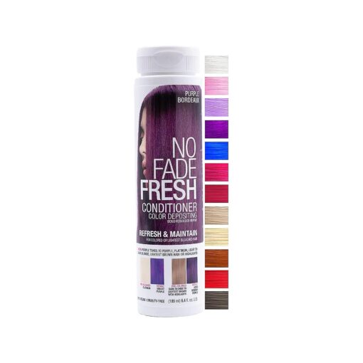 NO FADE FRESH Purple Color Depositing Conditioner - Semi Permanent Hair Color with BondHeal Bond Rebuilder - Purple Hair Dye Deep Conditioner Hair Mask 6.4 oz