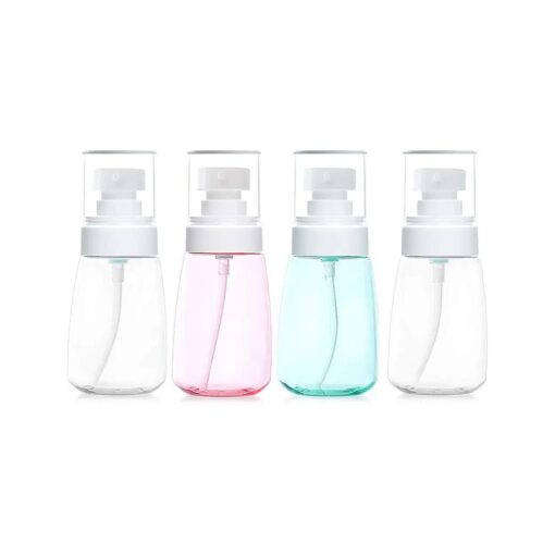 2 oz Travel Size Leakproof Pump Bottles, BPA-Free Refillable Plastic Containers for Lotion, Liquid Soap, Baby Shower, Essential Oil Blends and Other Toiletries