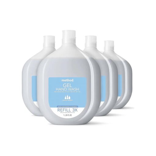 Method Gel Hand Soap Refill, Sweet Water, Recyclable Bottle, Biodegradable Formula, 34 oz ( Pack of 4 )