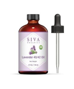 Siva Organics Lavender 40/42 Essential Oil 118 ml ( 4 Oz ) - Perfect for Soap, Candles, Perfume, and Cosmetics .