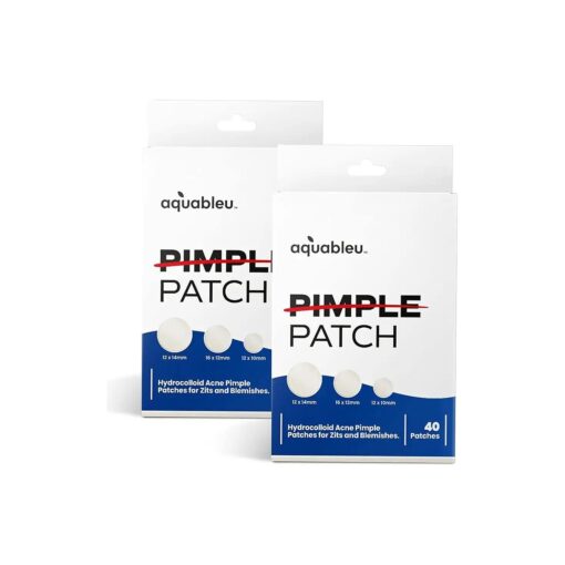 Acne Pimple Patch - 40 Hydrocolloid Patches in 3 x Sizes [ 12x10mm + 16x12mm + 10x14mm ] - For Zits & Blemishes - Quick & Effective, Blemish Cover - Discreet and Invisible Patches ( Pack of 2 )