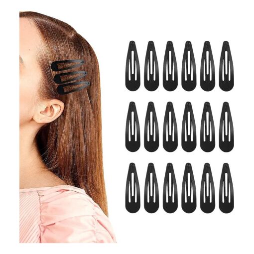 ANYI Metal Barrettes Snap Hair Clips 40 pcs 2 Inch Black No Silp Cute Hair Accessories for Toddlers Girls Kids Teens Women