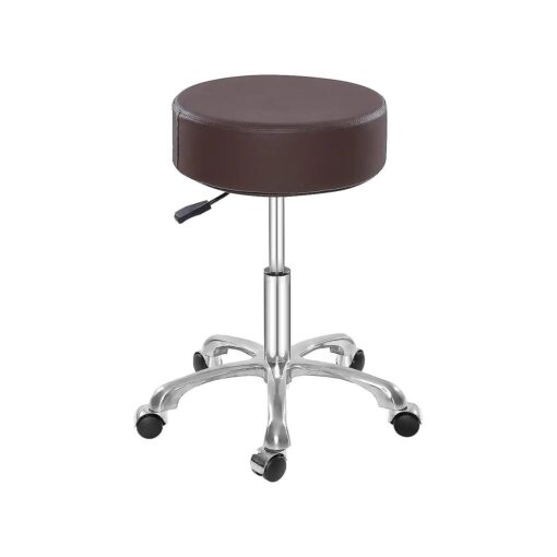 Thick Padding Swivel Rolling Stool, Adjustable Hydraulic Chair with Wheels for Medical Spa, Massage Salon, Home, Office, Clinic, Esthetician Artist Studio, Tattoo, Kitchen ( Brown )