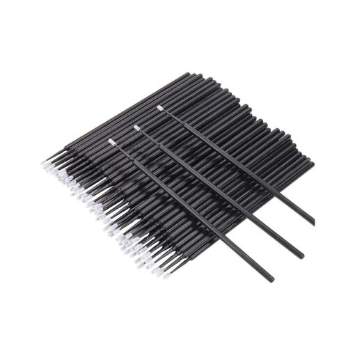 400 PCS Micro Applicator Brushes Disposable Eyelash Extension Microswab Mascara Wands Brush For Lash Remover Brush Tools Black ( head diameter 1.5mm )