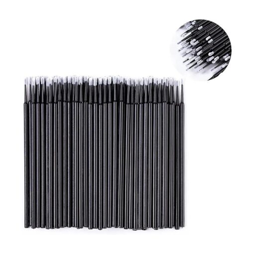 400 PCS Micro Applicator Brushes Upgrade Disposable Eyelash Extension Professional Microswab Mascara Wands Brush For Lash Remover Brush Tools Black