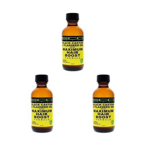 Eco Style Black Castor and Flaxseed Maximum Hair Growth Oil, 2 Ounce,4410 ( Pack of 3 )