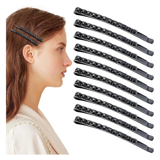 40 Pcs Black Rhinestone Jumbo Bobby Pins, 2.44 Inch Metal Hair Clips Sparkly Crystal Diamond Hair Pins Decorative Shiny Hair Barrettes Hair Accessories for Women Thick Long Updo Hair Style