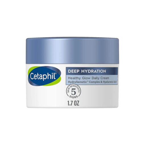 Cetaphil Deep Hydration Healthy Glow Daily Face Cream, 1.7 oz, 48 Hour Dry Skin Face Moisturizer for Sensitive Skin, With Hyaluronic Acid, Vitamin E & Vitamin B5