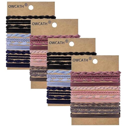 48 Pcs Hair Ties for Women/Hair Ties for Girls, L Size Boho Bracelet Hair Ties, Pony Tails Hair Ties, Hair Ties No Damage Elastics Hair Ties for Thick Hair Thin Hair Curly Hair ( Cardboard )