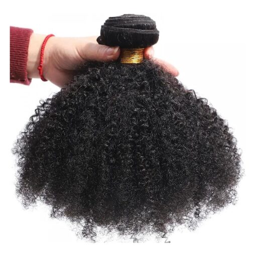 Mongolian Afro Kinky Curly Bundles Human Hair 1 Single Bundle 16 Inch 4B 4C Afro Curly Weave Virgin Hair Kinky Coily Afro Kinky Bulk Kinky Curly Human Hair Bundles Natural Black Hair Extensions