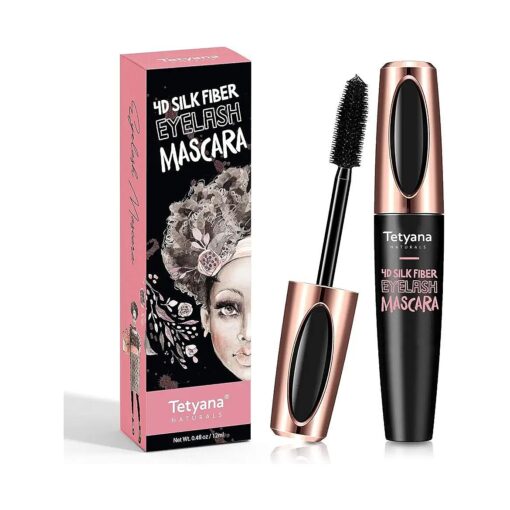 4D Silk Fiber Lash Mascara Waterproof, Luxuriously Longer, Thicker, Voluminous Eyelashes, Long-Lasting, Dramatic Extension, Smudge-proof, Hypoallergenic Formula