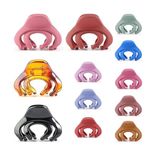 4PCS Large Grip Octopus Clips & 8PCS Small Octopus Jaw Hair Claw Clips, FITDON No-Slip Spider Claw Hair Clips for Thin Medium Thick Hair, Women Girls Daily Hairstyle Accessories