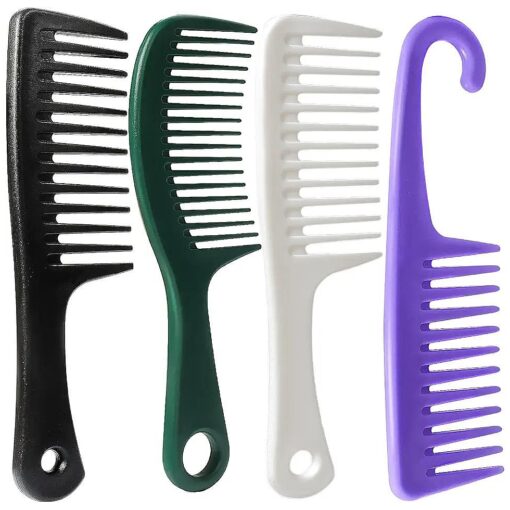 Wide Tooth Comb - 4 Pieces Hair Comb and Brush Set, Large Detangling Comb for Curly, Wet, or Dry Hair in All Types, Does Not ScratchThe Scalp