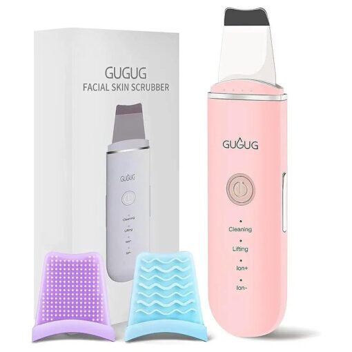 GUGUG Skin Scrubber Face Spatula - Skin Spatula Blackhead Remover Pore Cleaner with 4 Modes, Skin Care Tools-Pink