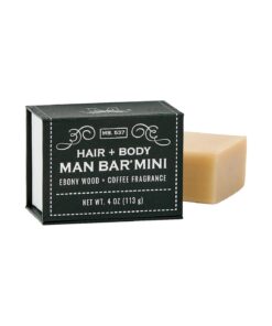 San Francisco Soap Hair and Body Mini-Bar 4oz ( Ebony Wood and Coffee ) - No Harmful Chemicals - Good for All Skin Types - Made in the USA