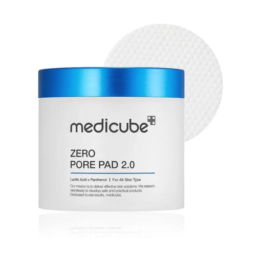 Medicube Zero Pore Pads 2.0 - Dual-Textured Facial Toner Pads for Exfoliation and Minimizing Pores with 4.5 % AHA Lactic Acid & 0.45 % BHA Salicylic Acid - Ideal for All Skin Types - Korean Skin Care