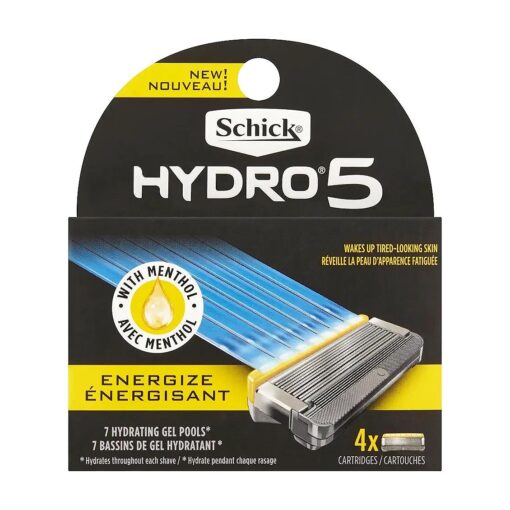 Schick Hydro 5 Sense Energize Razor Refills for Men, Pack of 4