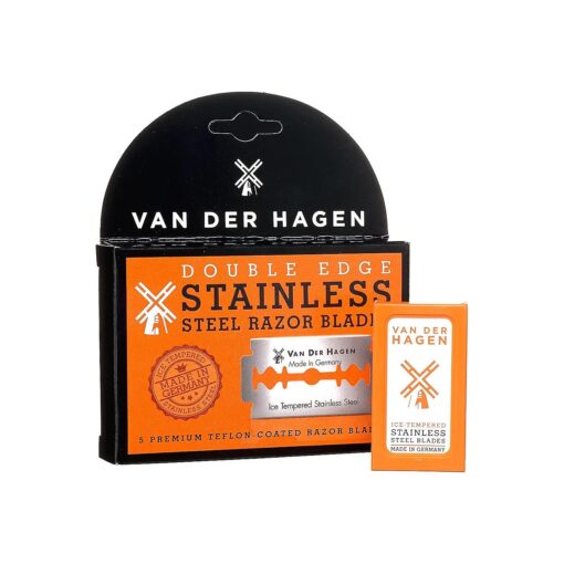 Van Der Hagen Stainless Steel Double Edge Razor Blades, 5 Count ( Pack of 3 )