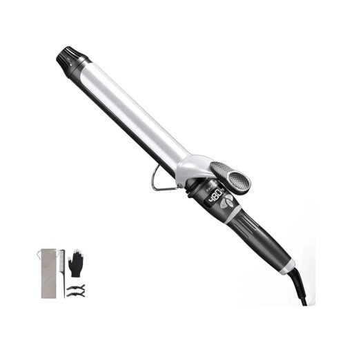 Curling Iron, Hot Tools Curling Iron with Ceramic Long Barrel, Curling Iron 1 1/2 Inch with Fast Heat Up Dual Voltage, LCD Display,22 Heat Setting for Long & Short Hair, Auto-Off ( 1.5 inch )