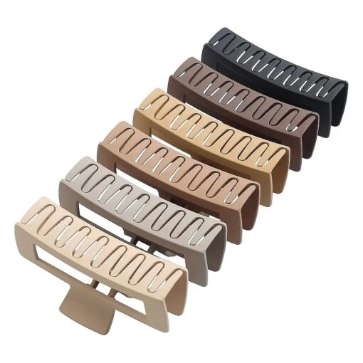 5 Inch Extra Large Hair Clips, Big Claw Clips for Thick Long Curly Hair, Strong Hold Claw Clip Oversized Non-slip Square Hair Clips for Women, Matte XL Jumbo Claw Clips, 6 Color Gifts