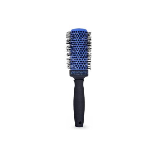 Spornette Prego 2.5 inch Round Brush ( # 270 ) with Tourmaline Ceramic Vented Barrel and Nano-Silver Ion Bristles for Straightening, Styling, Curling and Volumizing Short, Medium, Long Hair Types