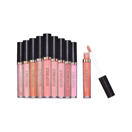 ELLEN TRACY Lip Gloss Collection | 10 Shades Complete Lip Makeup Set, Liquid, 2.50 ML Each Tube