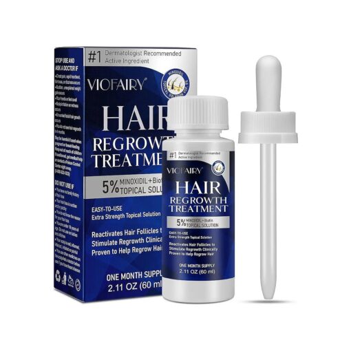 5 % Minoxidil for Men and Women, Hair Regrowth Treatment for Thinning Hair and Hair Loss, Topical Solution - 1 Months Supply - Dermatologist recommended ( Pack of 1 )