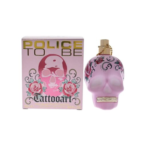 POLICE To Be Tattooart For Woman - Fragrance For Women - Floral Fruity Gourmand Scent - Creamy Sandalwood And A Powdery-Sweet Marshmallow Accord - Eye-Catching Skull Bottle - 2.5 Oz EDP Spray