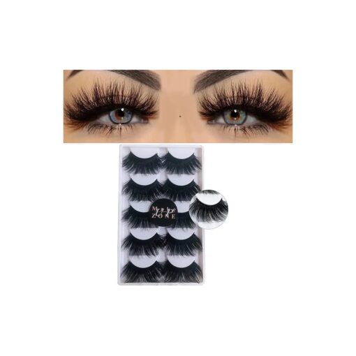 Long False Eyelashes Dramatic Thick 25mm Fluffy Fake Lashes 5 Pairs ( H12 )