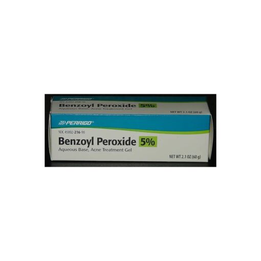 Perrigo 5 Percent Benzoyl Peroxide Acne Treatment Gel 60gm Tube