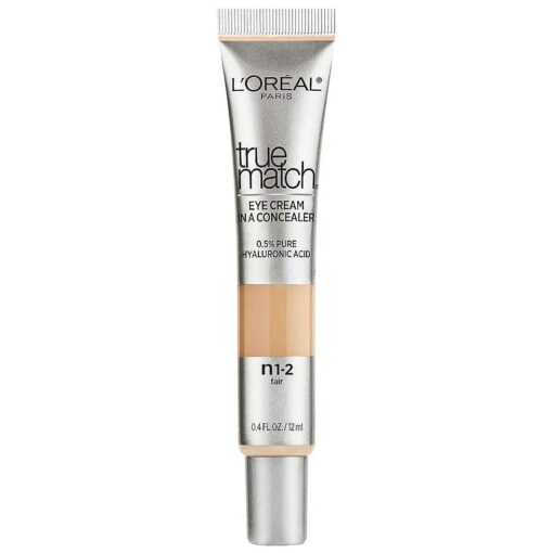 L'Oreal Paris True Match Eye Cream in a Concealer, 0.5 % hyaluronic acid, Fair N1-2, 0.4 fl, oz .