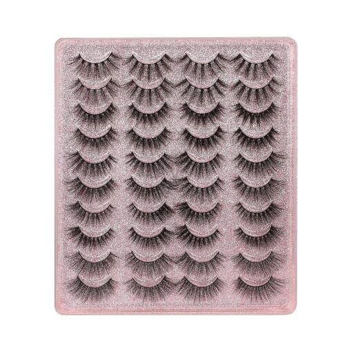 20 Pairs False Eyelashes 3D Faux Mink Lashes Natural Look Wispy Fake Eyelashes ALPHONSE 16-20MM Fluffy Volume Long Thick Lashes Pack 5 Styles Mixed