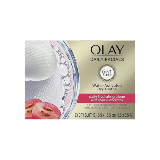 Olay 4-In-1 Daily Facial Cloths, Normal Skin 33 Count, Packaging May Vary