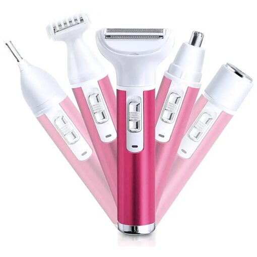 Electric Razor for Women Removal for Body Nose Hair Trimmer Face Shavers Eyebrow Legs Armpit Bikini Area Pubic Underarms Painless Rechargeable Portable 5 in 1 Womens Razors Set