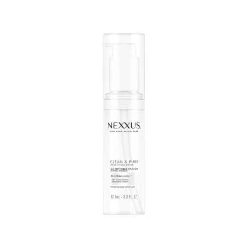 Nexxus Clean & Pure 5 in 1 Invisible Oil for Frizzy Hair, Nourishing Detox Paraben & Dye Free, 3.3 Fl Oz