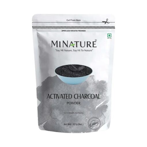 Activated Charcoal Powder by mi Nature | 227g ( 8 oz ) ( 0.5 lb ) | Teeth Whitening Powder | Activated Charcoal for Facial mask | Skin Care