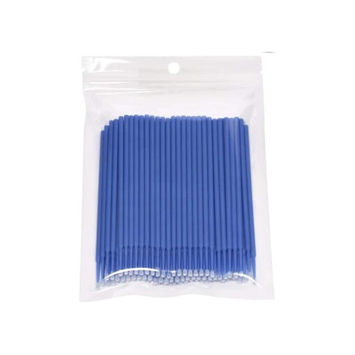 100 Pack Dental Micro Applicator Brush 2.5 mm Head Diameter Bendable Ultrafine Brushes for Eyelash Extensions Oral Using Personal Care Makeup ( Blue ( Large ) )