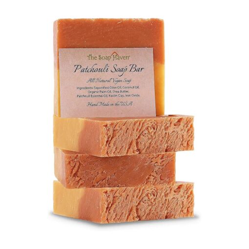 Patchouli Soap - 4 Large 4.5 oz Bars, Handmade in USA with 100 % Natural, Non-GMO ingredients