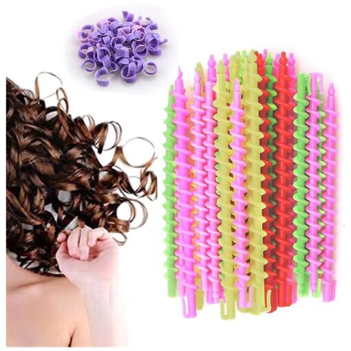 50 Pack Plastic Spiral Hair Perm Rod, Hairdressing Spiral Hair Perm Rod, Hair Styling Spiral Perm Rod, Spiral Curling Perm Rod for Women Girls