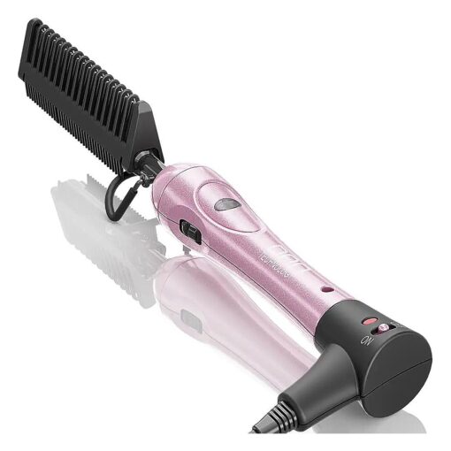 500 Degree hot Comb Hair Straightener, Temperature Adjustable Plug in hot Comb,60 min Shut Off Press Comb, Ceramic Heat Comb, hot Comb Electric for Wigs, Pink hot Combs for Natural Black Hair ...