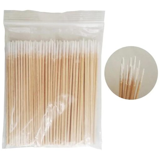 500Pcs Pointed Cotton Swabs Wooden Handle Makeup Health Medical Ear Jewelry Clean Sticks Buds Tips