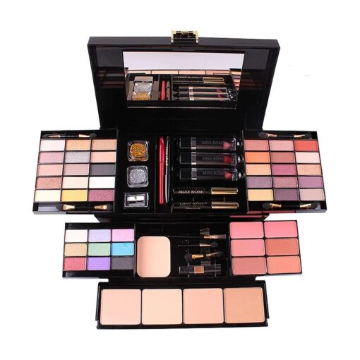 54 Colors All in one Makeup Gift Set Holiday Birthday Beauty Cosmetic Essential Starter Bundle Include 39 Eyeshadow Palette, 6 Blush, 6 Sponge Stick, 4 Compact Powder, 3 Lipstick, Eyeliner