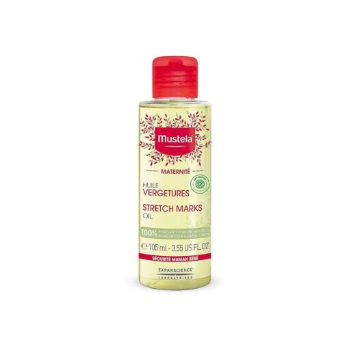 Mustela Maternity Stretch Marks Oil - with Natural Avocado, Maracuja & Sunflower Oil - EWG Verified, Vegan & Fragrance Free - 3.55 fl, oz .