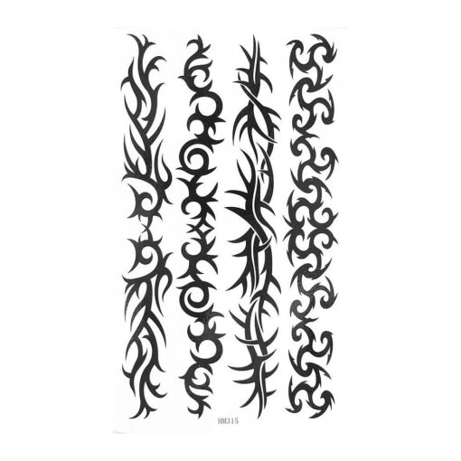 MapofBeauty Cool Black Lines Temporary Waterproof Tattoos Body Art Sticker ( 2 pcs/lot )