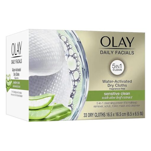 Olay Makeup Remover Wipes Daily Facials Gentle Clean 5-in-1 Water Activated Cleansing Cloths, 33 count ( Pack of 1 )